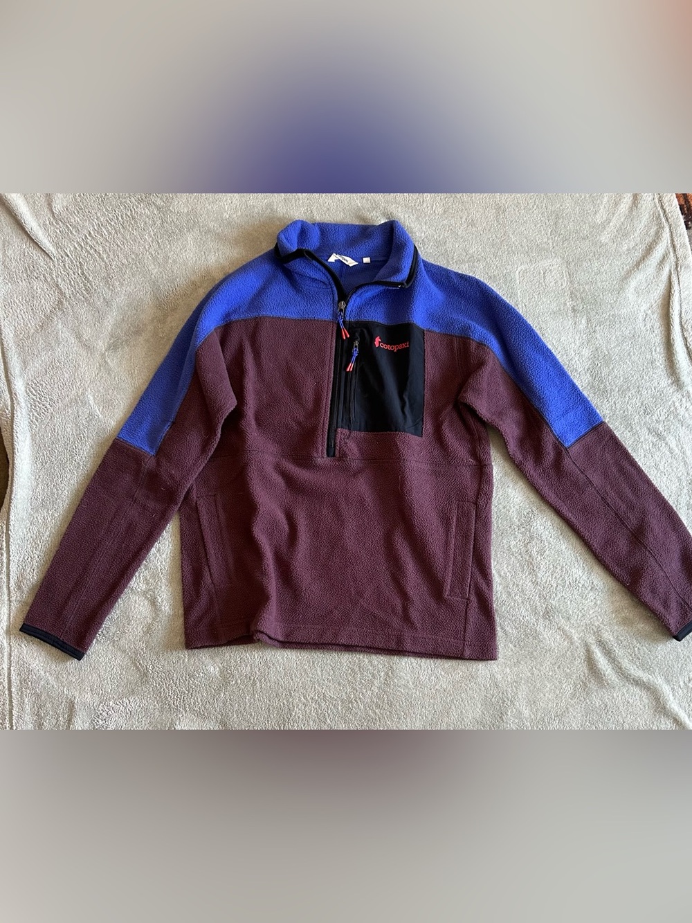 Cotopaxi Half-Zip Fleece Sweater - Blue & Burgundy